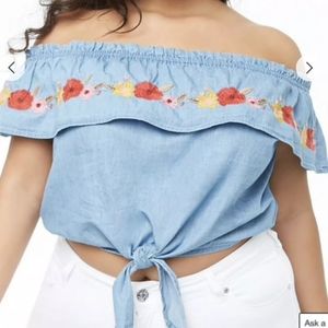 Embroidered crop top